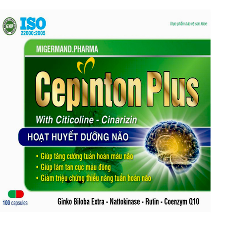 Cepinton Plus-Hoạt Huyết Dưỡng Não,Tuần Hoàn Não,MIGERMAND.PHARMA 30 viên,60 viên,100 viên